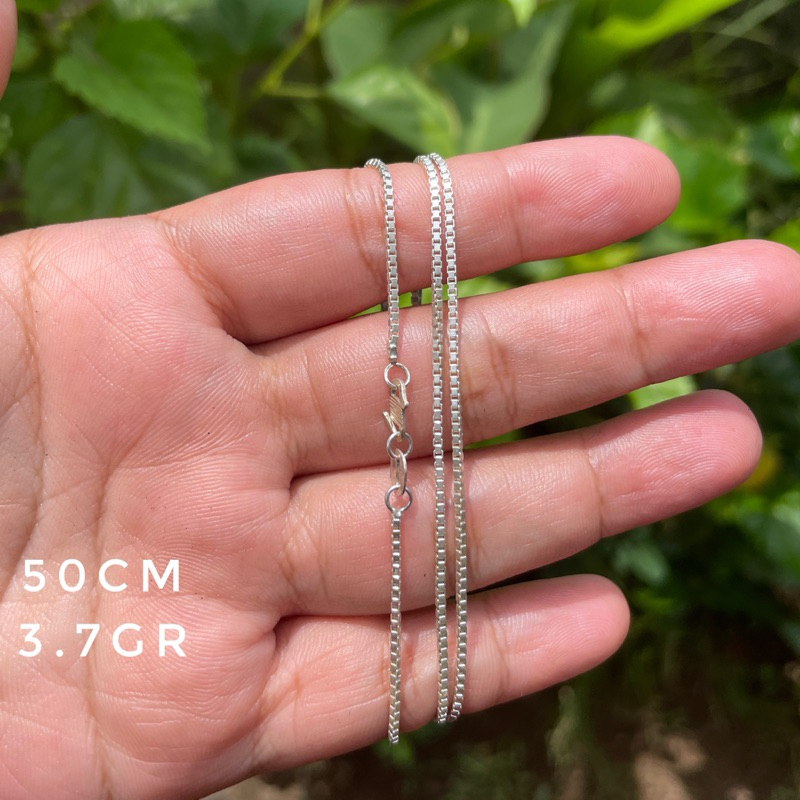 Kalung Necklace Chain Rantai Perak Silver Bali asli 925 midi korea 50 cm italy