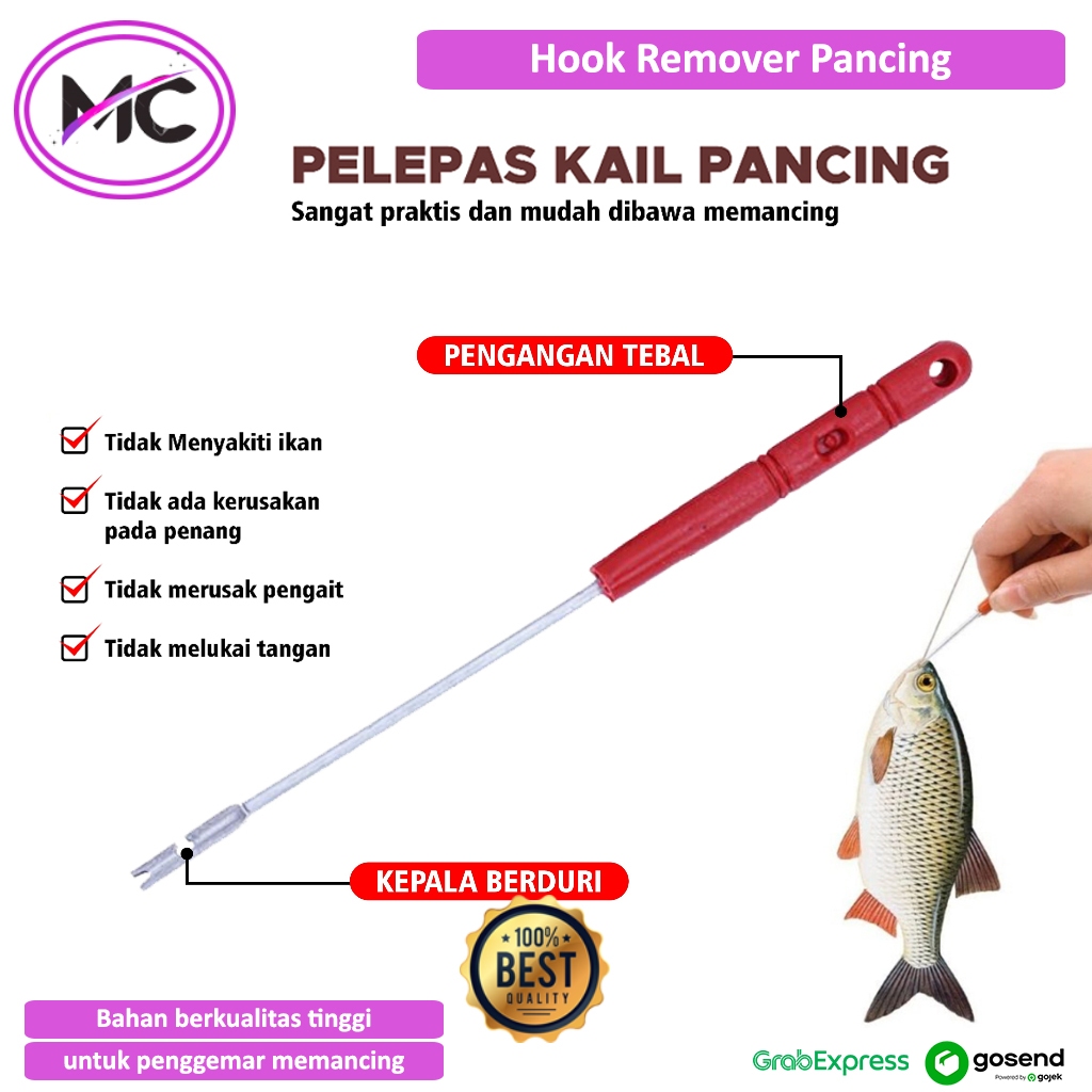 Alat Pelepas Kail Mata Pancing Hook Remover Mengeluarkan Kail dari Mulut Ikan