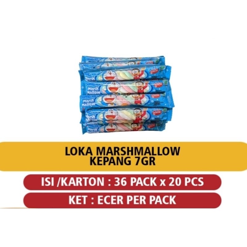 

Loka Marsmallow Kepang Doraemon isi 20 pcs