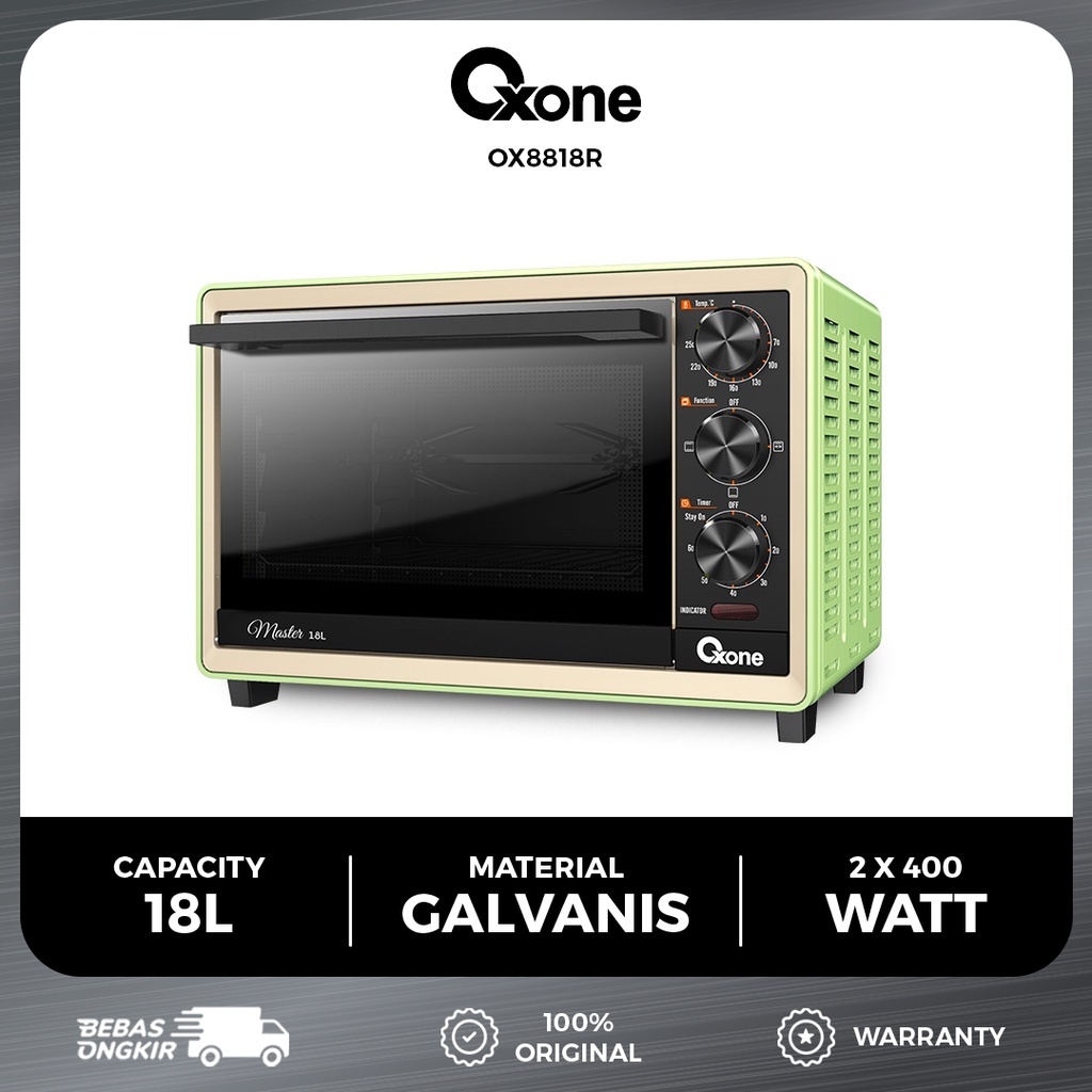 Oxone OX8818R Oven Listrik Toaster Stainless Steel Terbaru Murah
