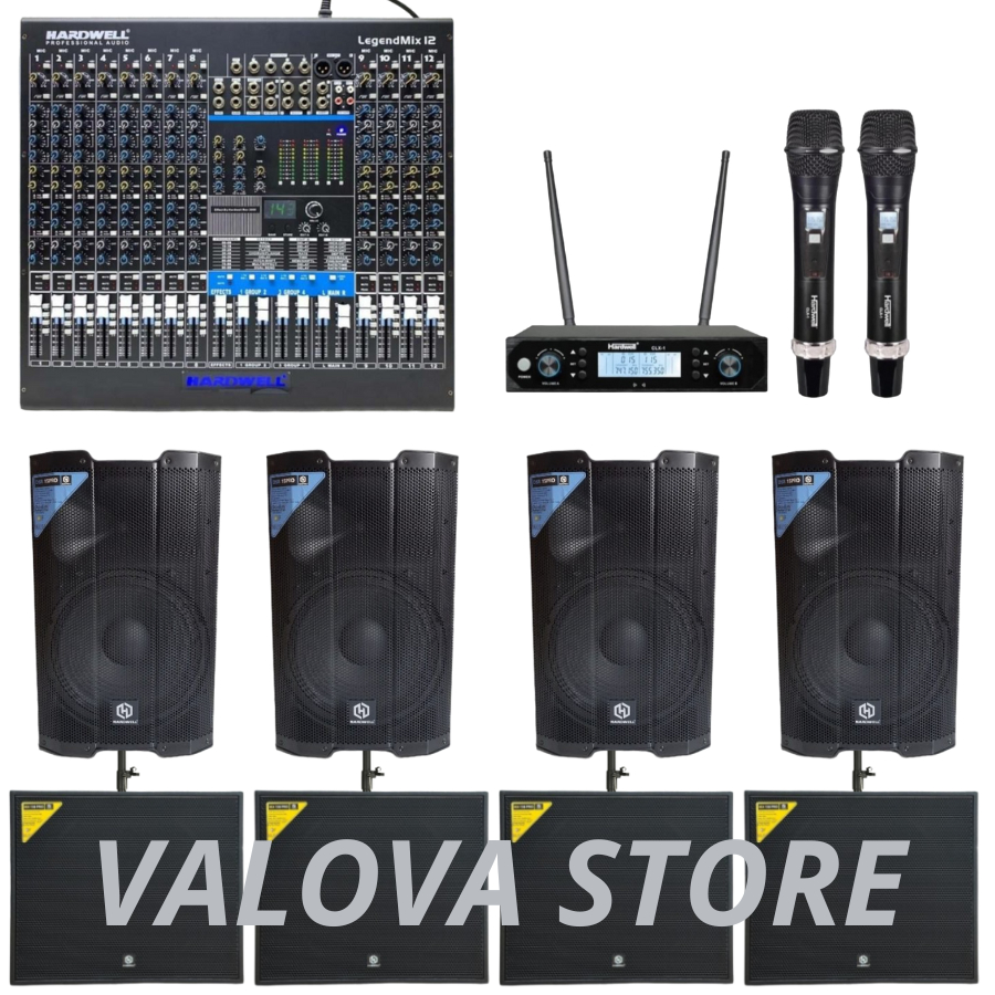 Paket 20 soundsystem HARDWELL DSR 15 PRO + Legendmix 12 + IRX118 PRO