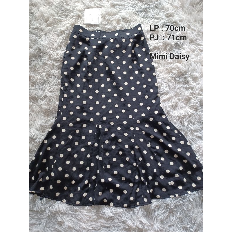 Rok Polkadot Hitam Mimi Daisy Model Duyung New