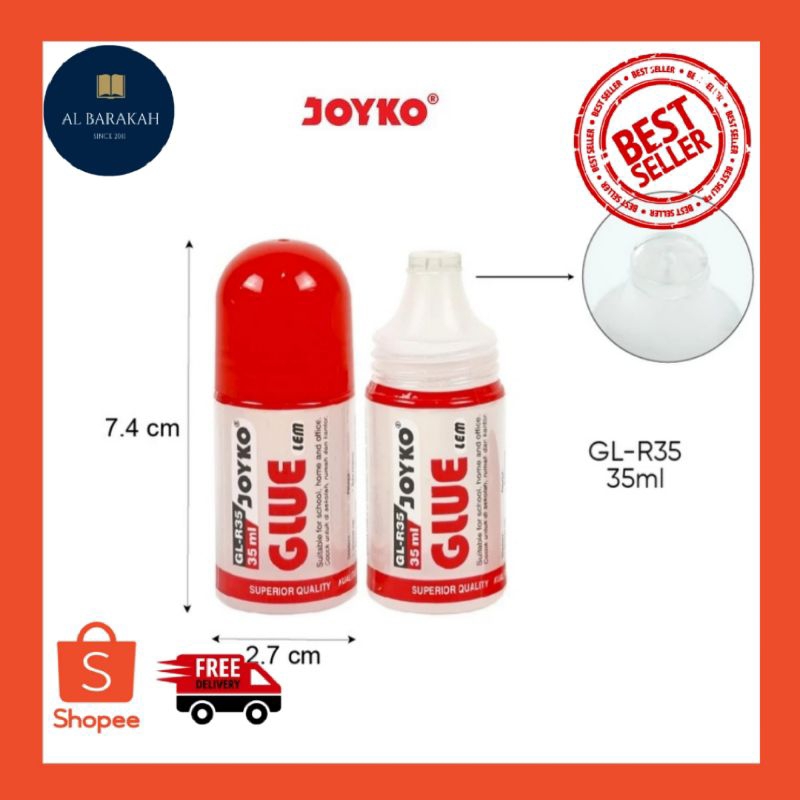 

Lem Glue Joyko 35 ml Cair Perekat Kertas Liquid Glue Joyko GL-R35 (35ml)