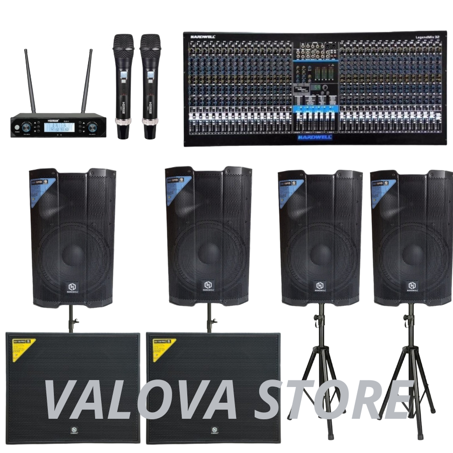 Paket 31 soundsystem HARDWELL DSR 15 PRO + Legendmix 32 + IRX118 PRO