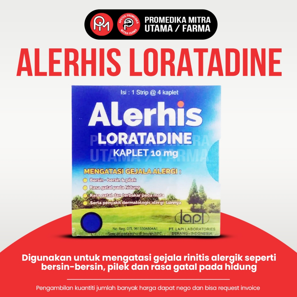 Alerhis Tablet / Strip 4 tablet / Mengatasi Alergi, Bersin-bersin , Gatal