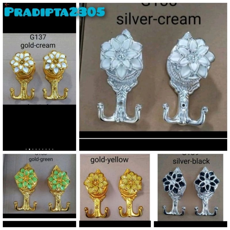 Hook tempel dinding/hook gorden/cantolan gantungan tali gorden/cantelan