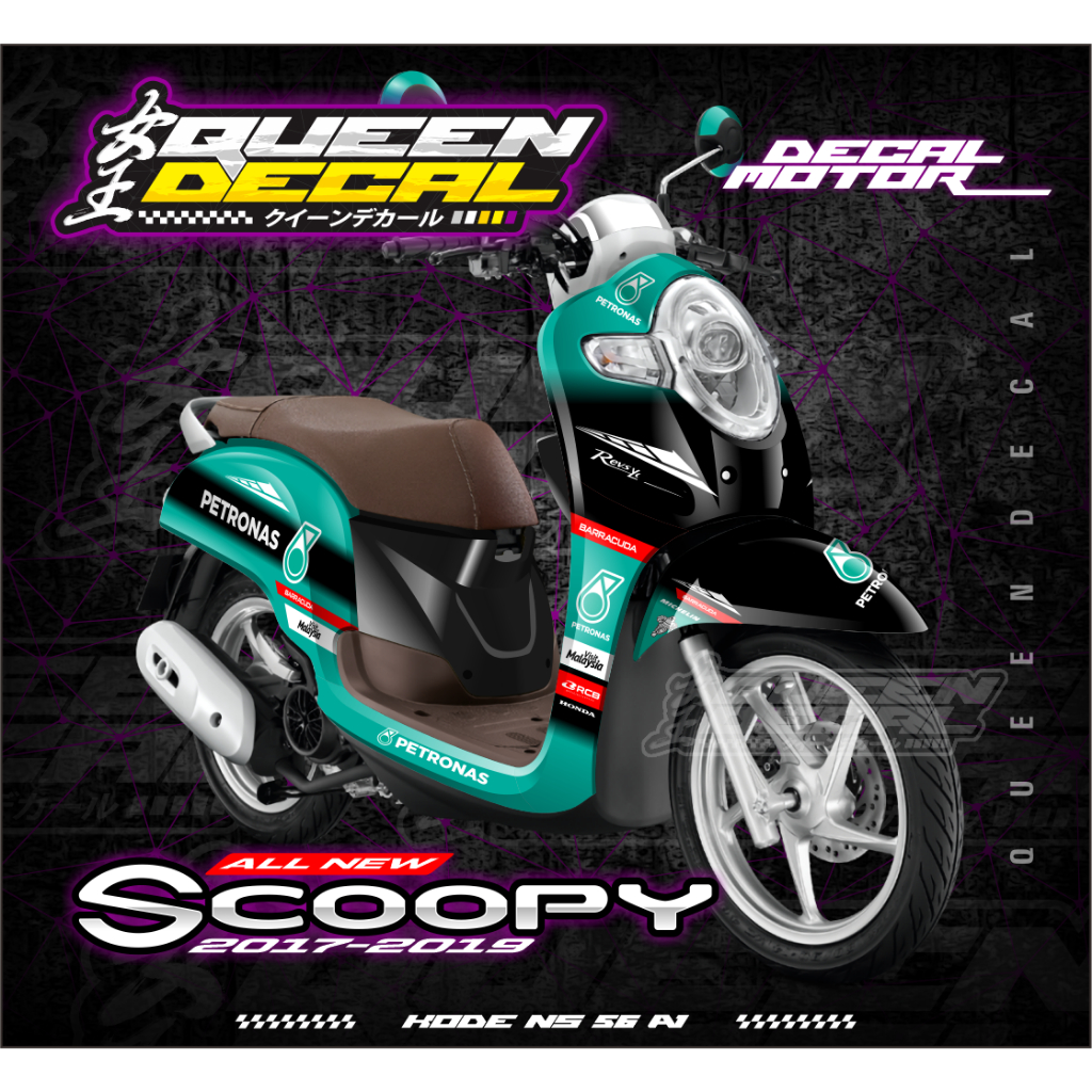 Stiker Decal Motor ALL NEW SCOOPY 2017/2019 Full Body - STIKER DECAL SCOOPY MOTIF PETRONAS - NS