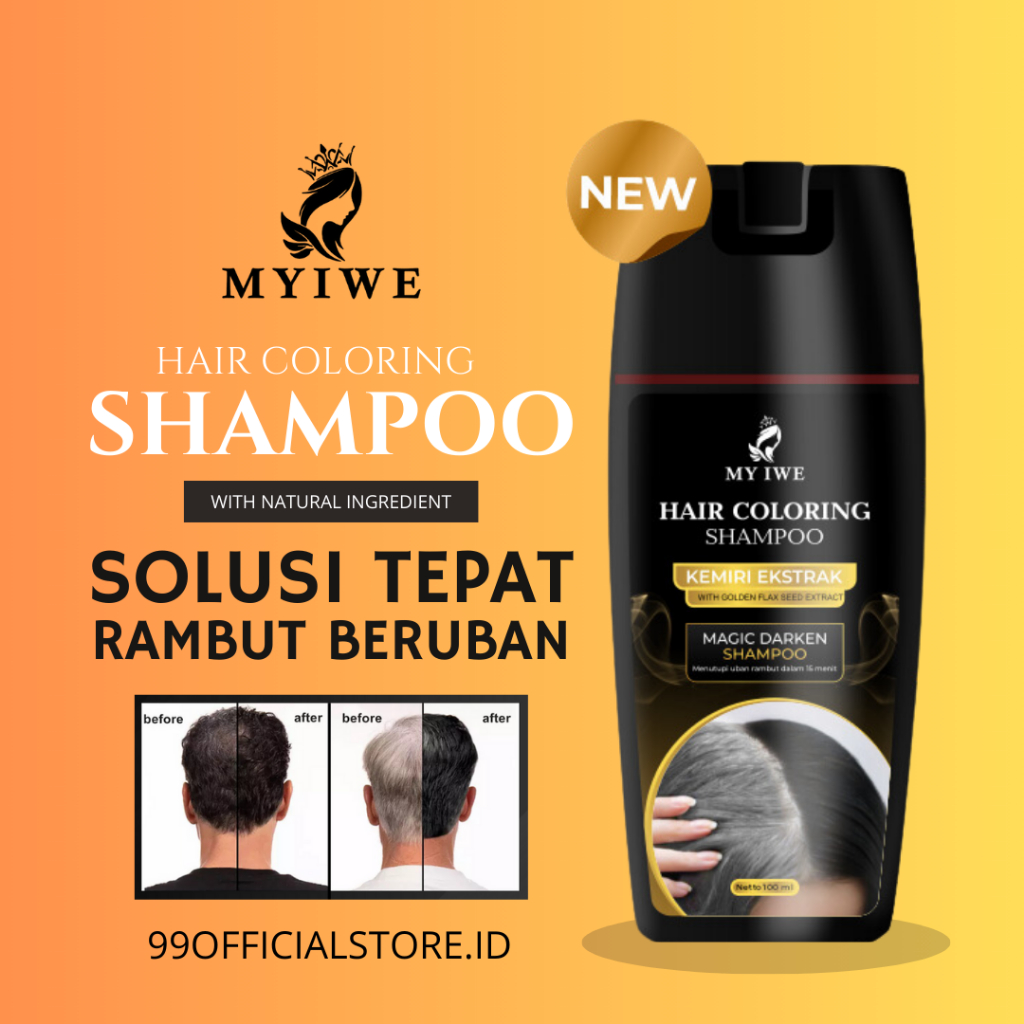 OrElanHair- My Iwe Sampo Penghitam Rambut Uban Permanen Terbagus Halal / Sampo Penghilang Uban My Iw