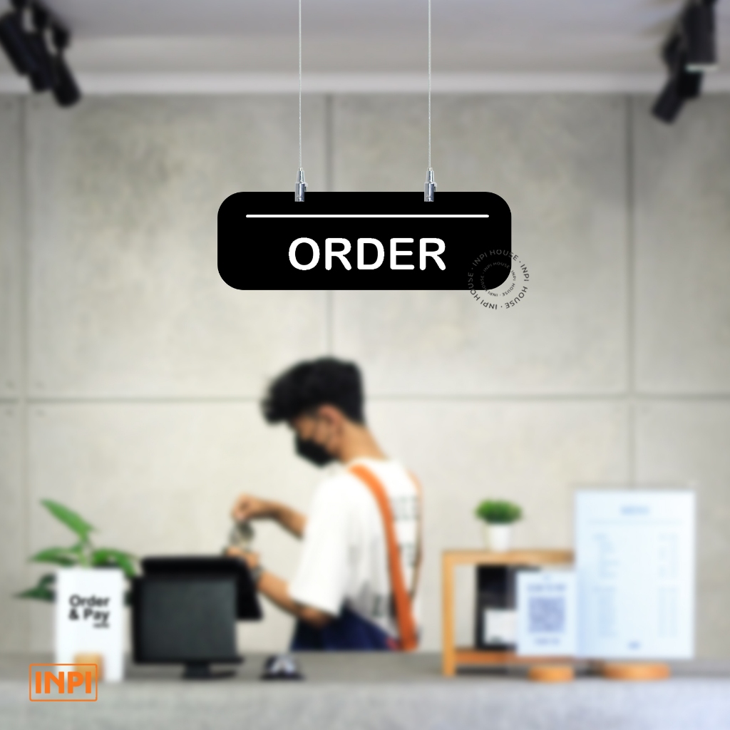 Sign Akrilik Gantung Order Rectangle Kecil - INPI House