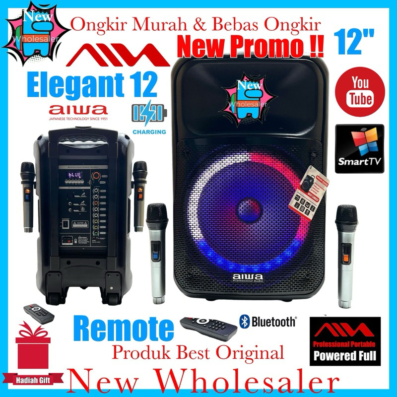 Speaker Aktif Sound 12 inch Aiwa Elegant 12 pro New Original mic wireless