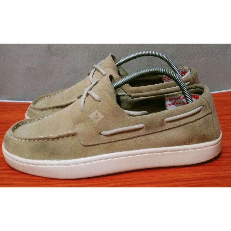 Sepatu Pria kulit Suede SPERRY Brown Original