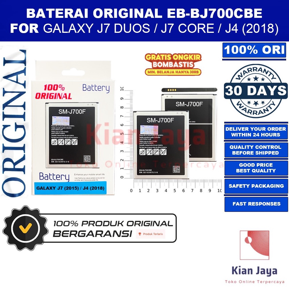Garansi 1 Ori Baterai Galaxy J7 215  J7 Duos SMJ7F  Galaxy J4 218 SMJ4F  Galaxy J7 Core SMJ71F EBBJ7
