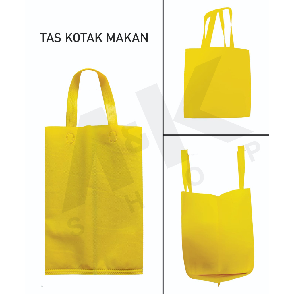 

GOODIE BAG SPUNBOND LIPAT SAMPING (MODEL KOTAK MAKAN) 25x25x26 (POLOS)