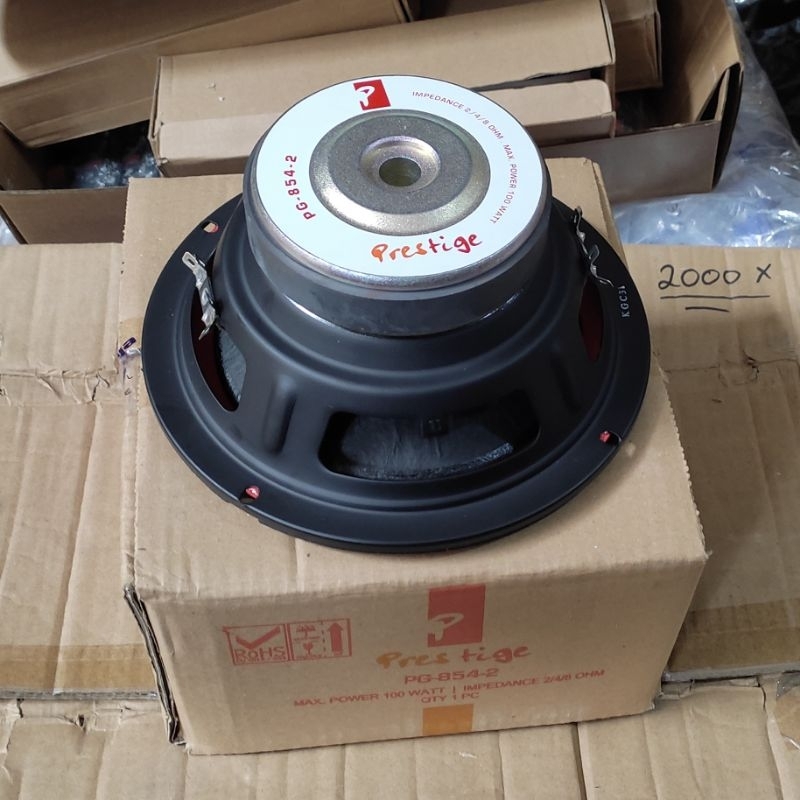 Speaker 8inch Subwoofer Dobel Coil PRESTIGE 100watt 2/4/8ohm PG-854-2