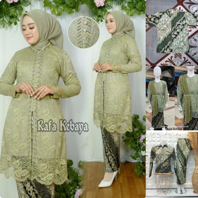 Couple Kebaya Tunik kancing Sage/ Baju Batik Couple/Kebaya Busui/Tunik Brukat/ Couple Kebaya Wisuda