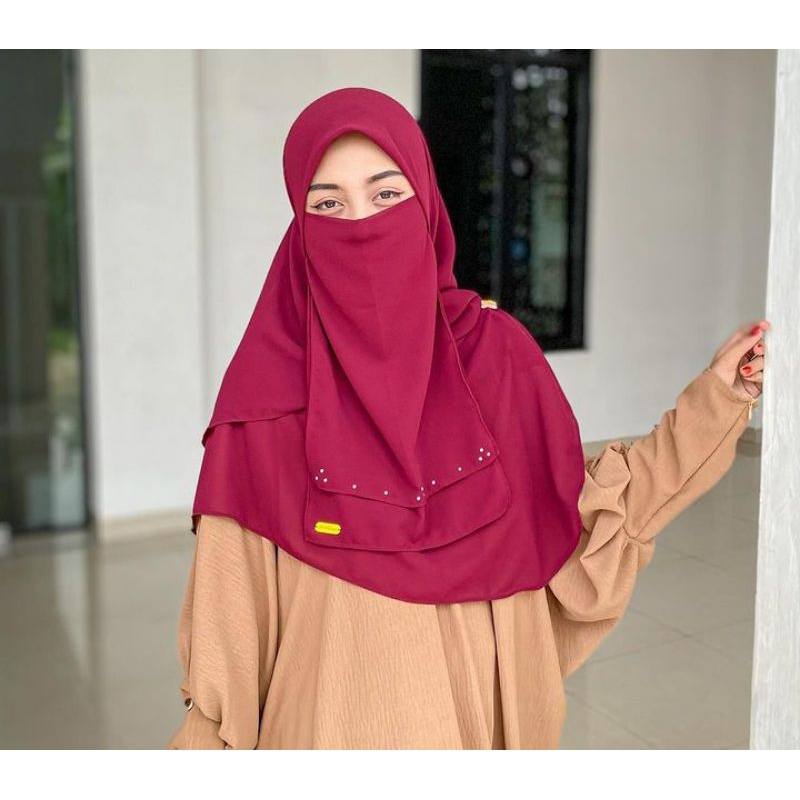HIJAB SEGI EMPAT OVAL ZAHRA SET CADAR || HIJAB OVAL HIJAB SEGI EMPAT BABY DOLL PREMIUM || HIJAB OVAL
