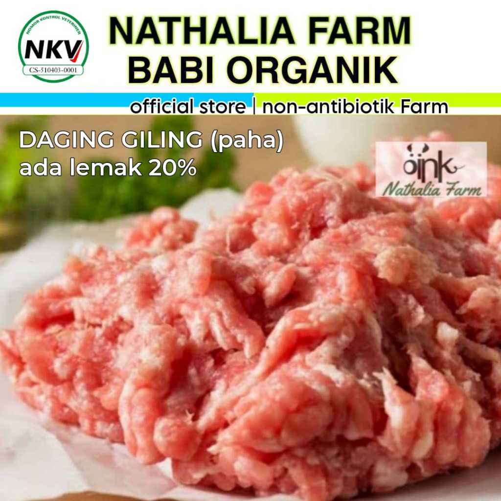 

PAHA GILING / 500 gram - Babi Organik Nathalia Farm - Babi Import peternakan di Indonesia - DAGING GILING
