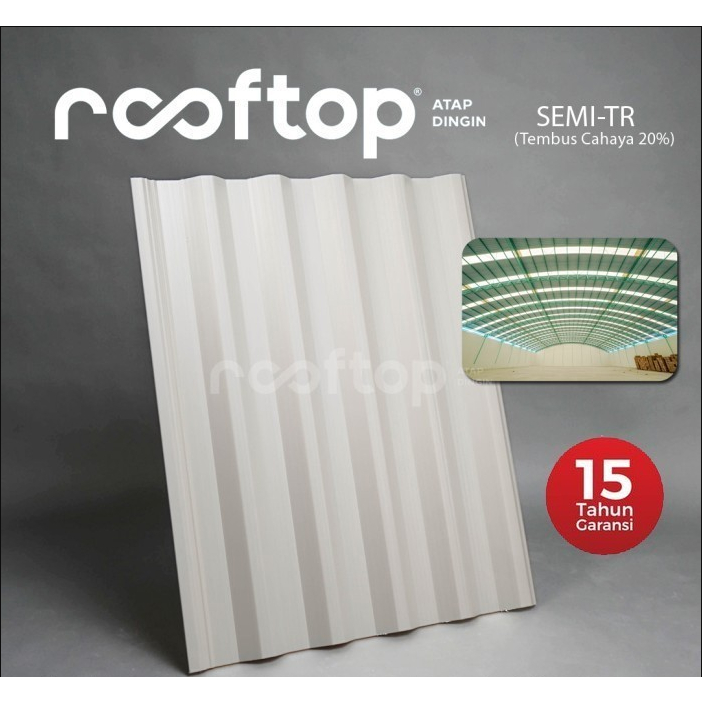 Atap uPVC Rooftop Semi Transparan Tebal 12mm Rumah Gedung Ruko 7 Meter