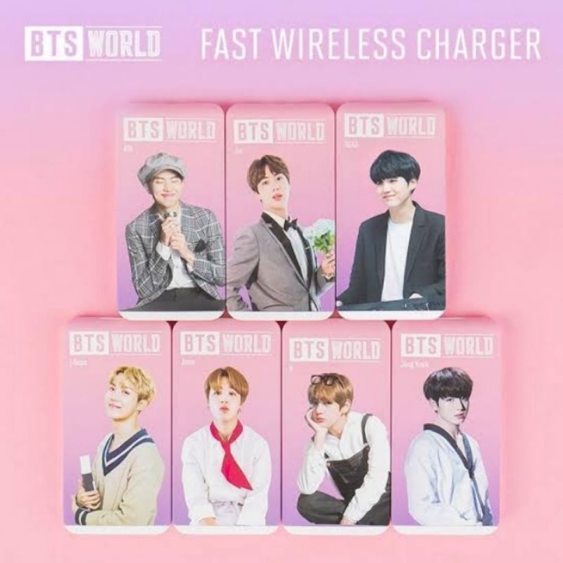 [SALE] BTS WORLD MERCH OFFICIAL SEALED. FAST WIRELESS CHARGER & MIRROR GRIPTOK