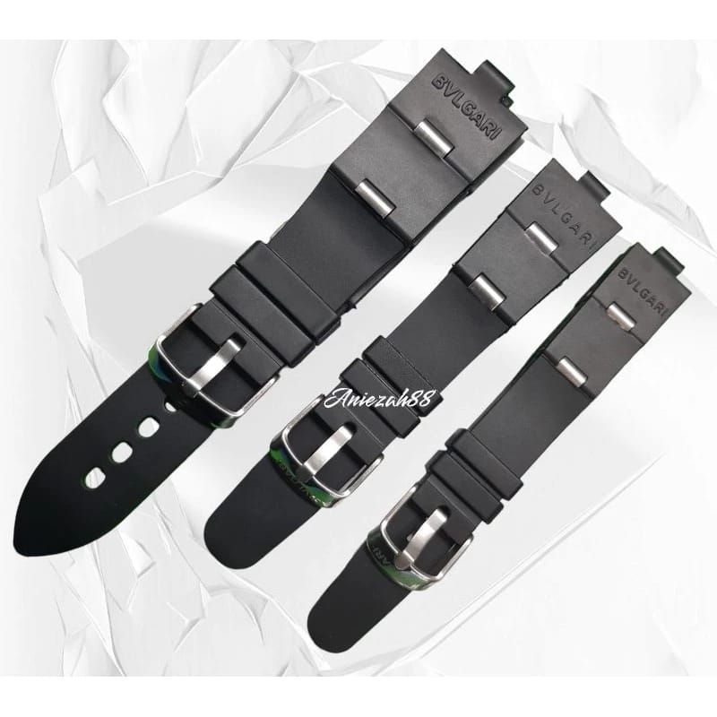 Strap Tali Jam Bulgari Diagono AL 38A Tali Karet Rubber Jam Bvlgari