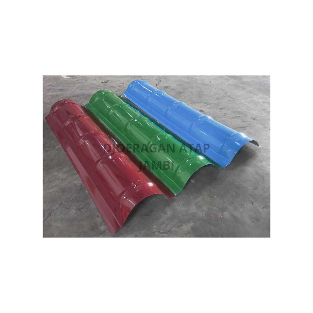 Nok / Prabung Bulat Genteng Metal Warna/Hitam Dop/Pasir Sakura Roof