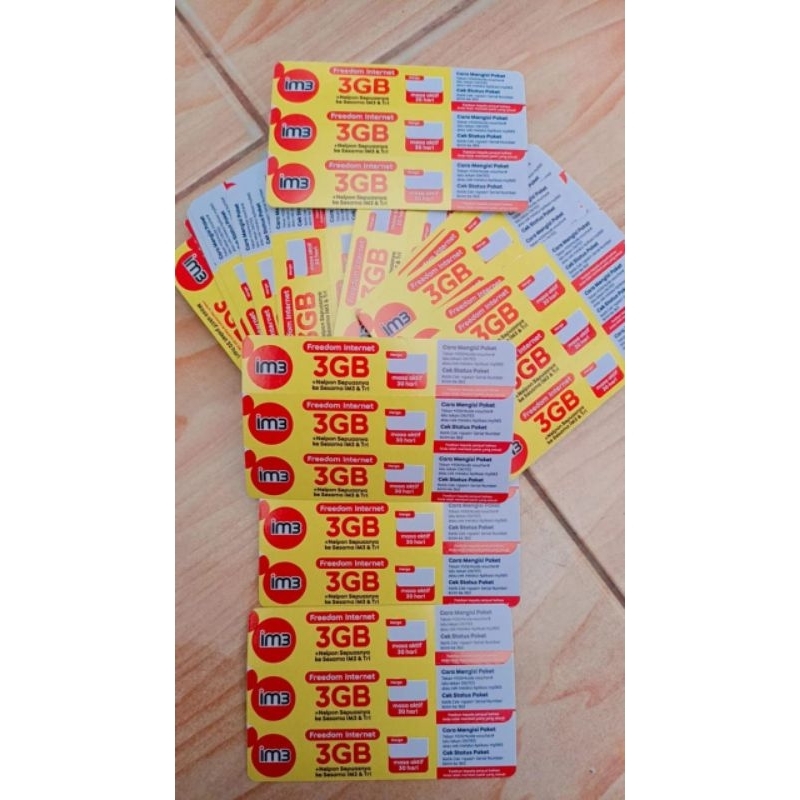 Voucher Indosat 3GB ( 4GB )