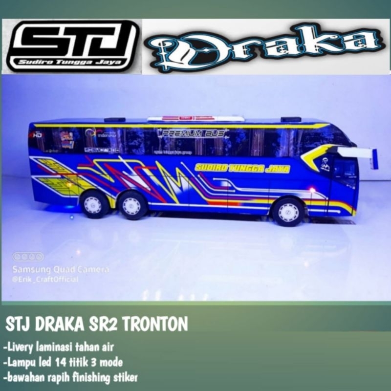 MAINAN MINIATUR BUS TELOLET BASURI MINIATUR BUS SINAR JAYA SR2 FULL LAMPU DIECAST MOBIL MAINAN HADIA