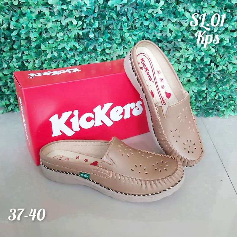 sepatu sandal wanita kekinian sol karet casual kickers