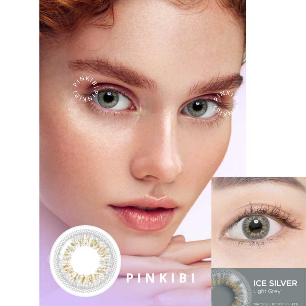 GROSIR - Softlens Ice Silver DIA 15.00mm MINUS CLOUDY GREY LIGHT GREY ICY GREY ASH GREY (-0.50 s/d -