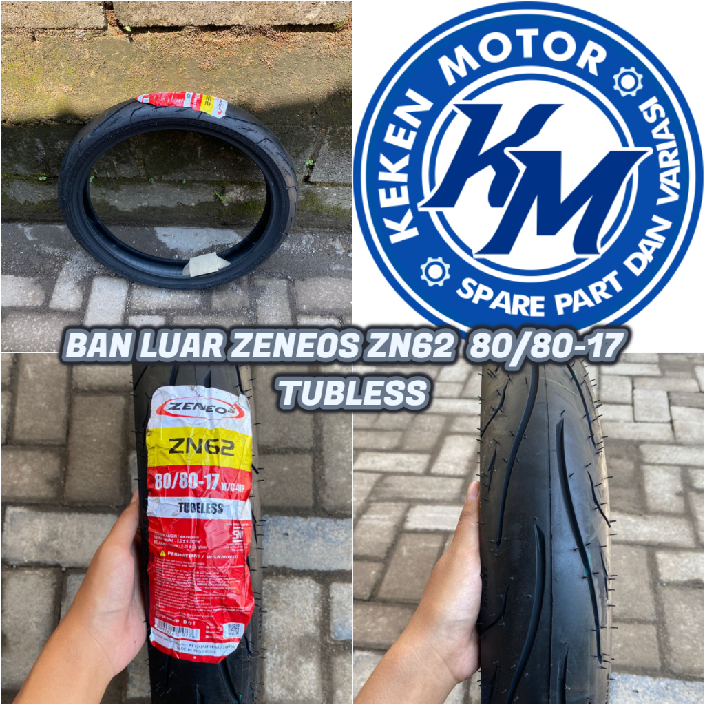 BAN LUAR ZENEOS ZN62 RING 17 80/80-17 90/80-17 TUBLESS || BAN LUAR BEBEK ZENEOS ZN62 RING 17 TUBELES