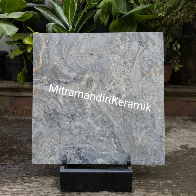 Granite Lantai 60x60 GIN DARK GREY/GLOSSY/PORCLAIN TILE