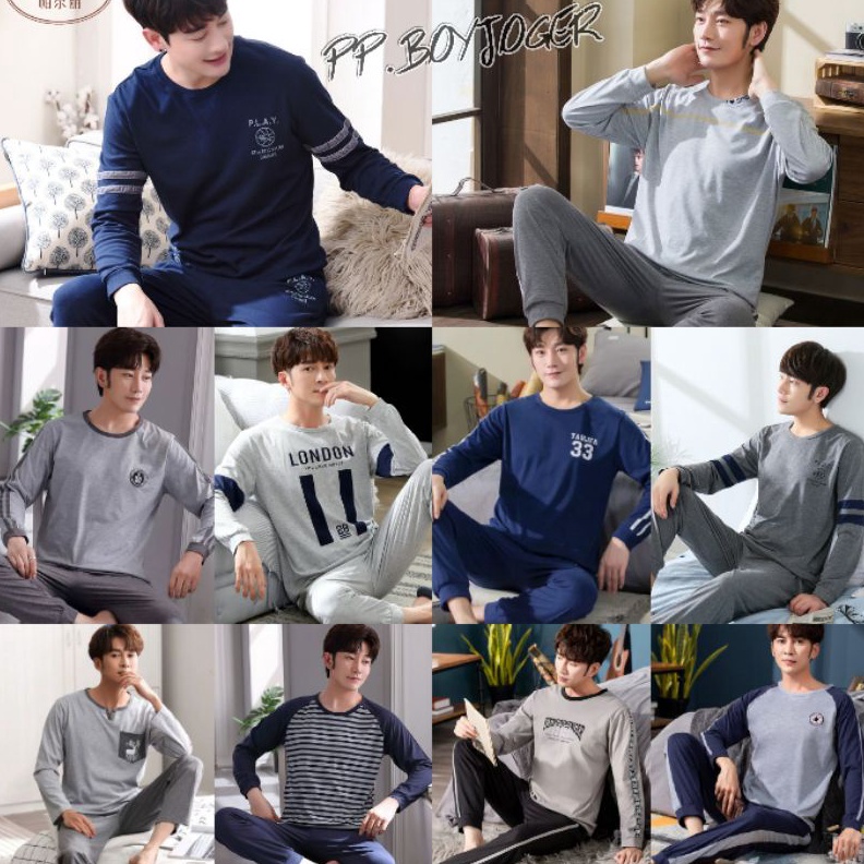 GROSIR SETELAN BAJU PIYAMA SET BAJU TIDUR PRIA PP IMPORT PREMIUM STELAN KAOS TIDUR PANJANG REMAJA CO