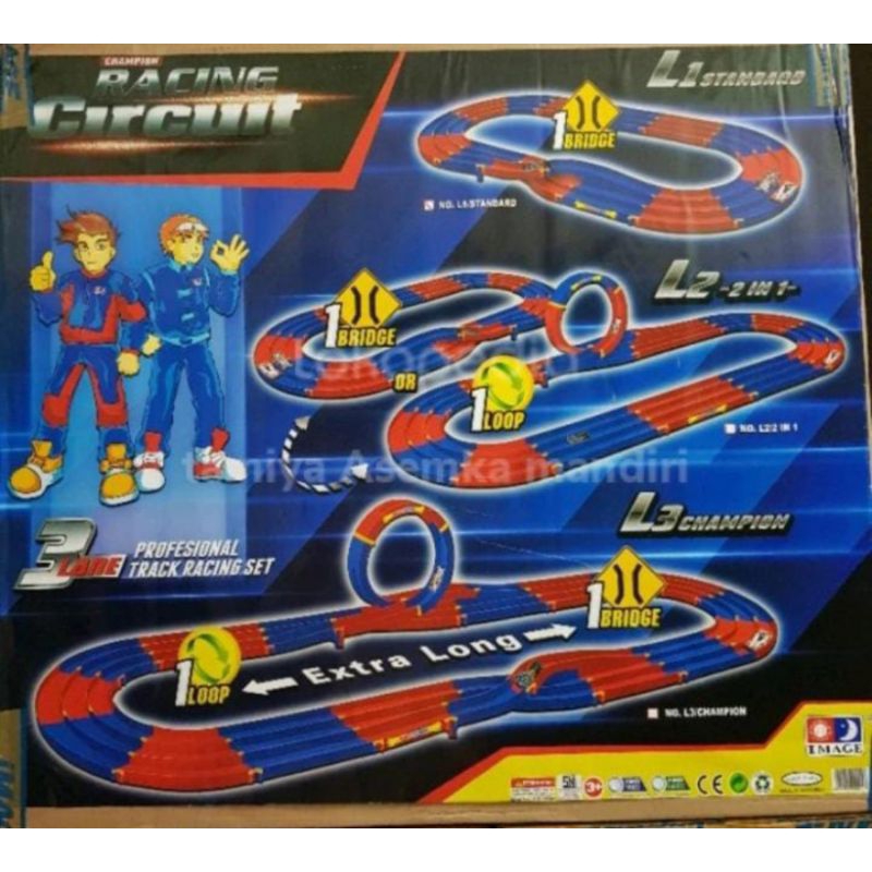 TREK ARENA JALANAN TAMIYA 3 JALUR SET TRACK IMAGE [L3 TRACK EXTRA LONG]