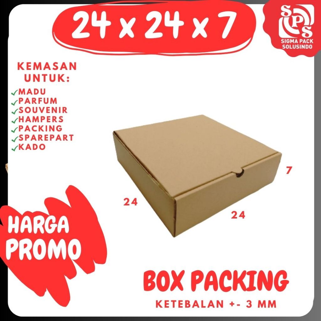 

Kardus 24x24x7 / dus 24x24x7 LD /Box 24x24x7 Packing Kotak Kemasan Karton Polos/Motif