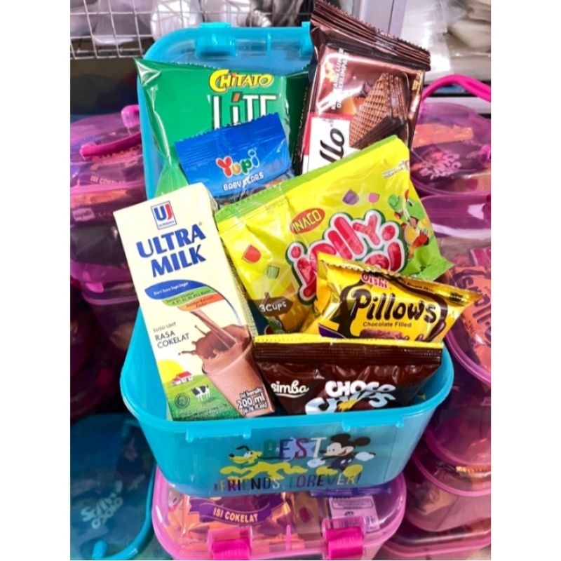 

Snack Ulang tahun anak Box Container Callista / Souvenir Ultah Anak Paket Bingkisan Anak