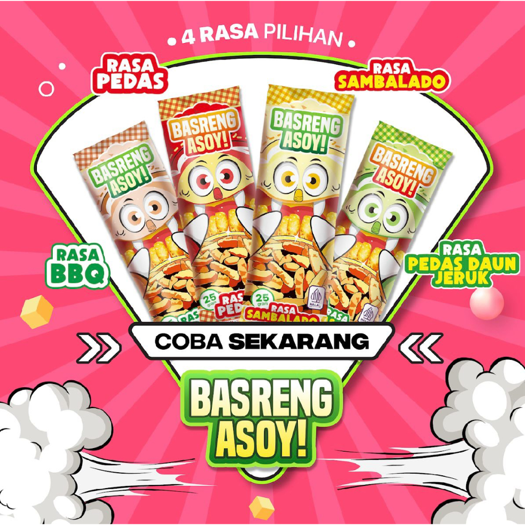 

Snack Viral Basreng Asoy, Rasa Pedas, Pedas Daun Jeruk, Sambalado, BBQ - 25 gram - Jajanan, Topping, Lauk, Cemilan Kekinian Bakso Goreng