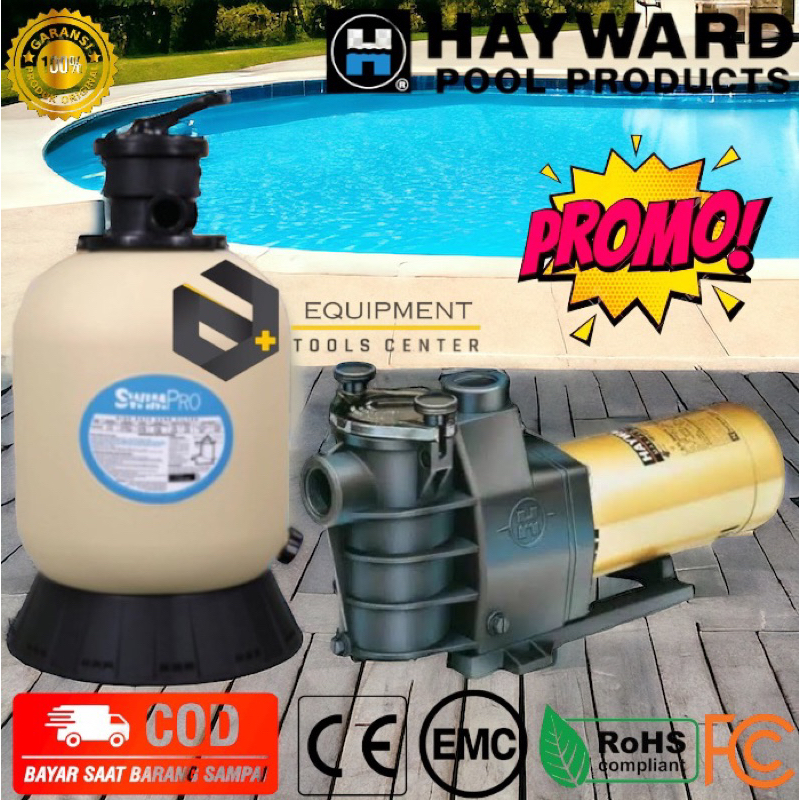 Paket Pompa Kolam Renang Hayward 1hp + Sand filter 17" Hayward Max Flo