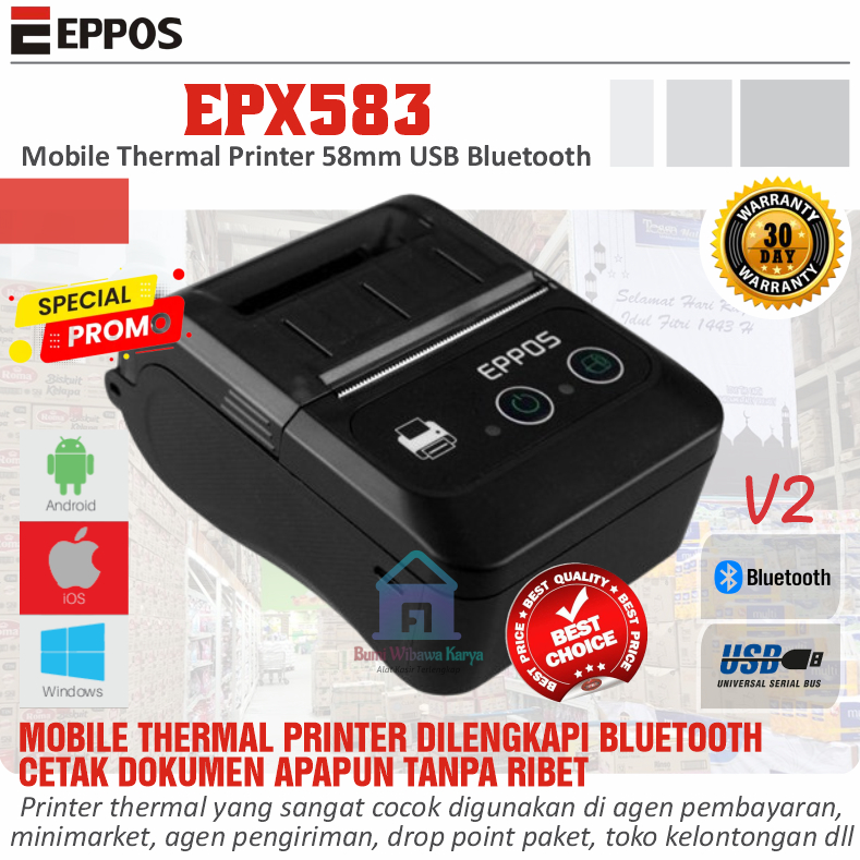 Mobile mini Printer Bluetooth EPPOS EPX583 murah