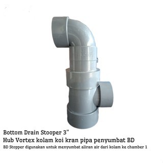 Bottom Drain 2.5 Inch Stopper Hub Vortex Pipa Penyumbat BD Kolam Koi