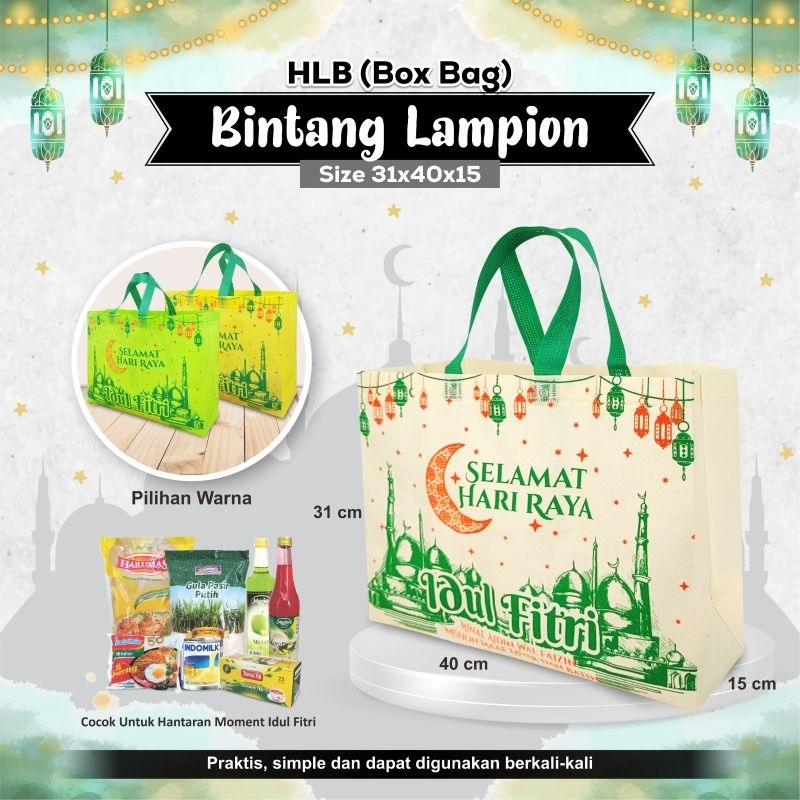 

Tas Parcel Lebaran 40x15x31 cm Parsel Idul Fitri Hampers Muat Beban 6kg Spunbond 75gsm Tas sembako