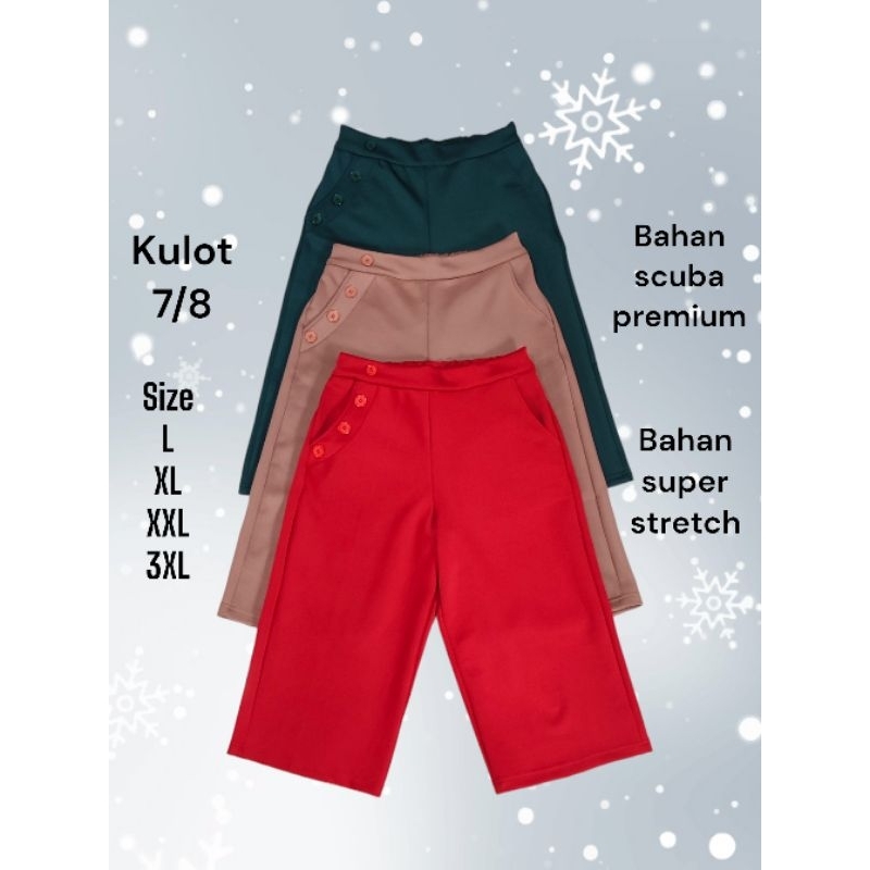 kulot 7/8 Premium Bahan Scuba Super Stretch Super Lembut