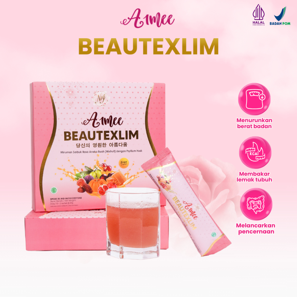 

Aimee BeauteXlim Premium Fiber Drink 12 Sachet Gram Minuman Penurun Berat Badan Herbal Pelangsing Diet Detox Slim Bpom