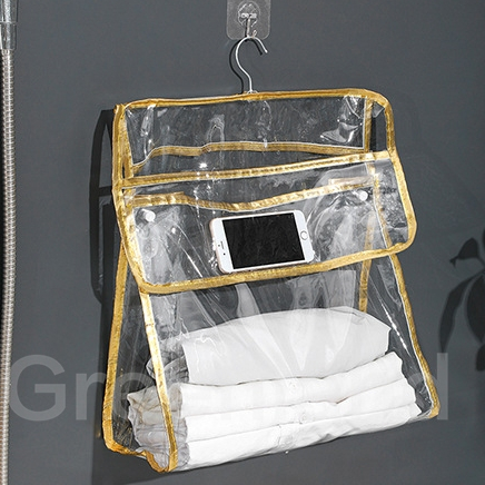 Greenland Tas Gantung Transparan Waterproof Tas Penyimpanan Hp Touch Screen Baju Untuk Kamar Mandi T