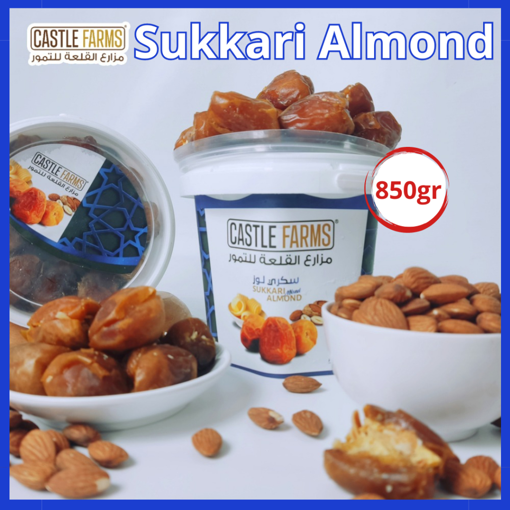 

Kurma Sukari Almond Butter Castle Farms 850 gr Sukkari premium Castle Farm Mix Almond Premium