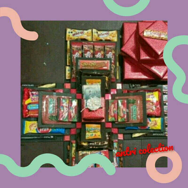

explosion box 4Layer//snack box//hampers//kotak kado ultah