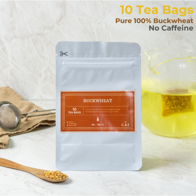 

BUCKWHEAT 10 TEA BAGS Teh Soba Biji Hei Ku Qiao Cha Sobacha Pure Kering Premium
