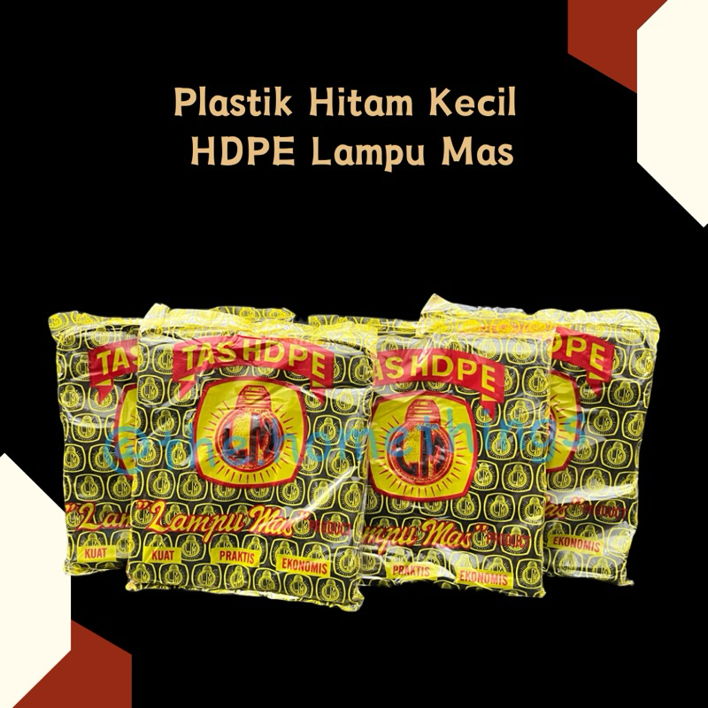 @the.homethings - KANTONG KRESEK PLASTIK HITAM KECIL HDPE LM LAMPU MAS 32 x 15 cm/ KANTONG PLASTIK K