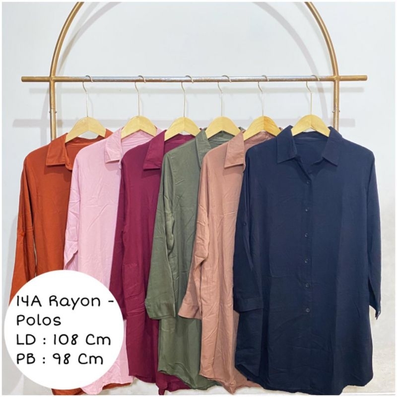 Tunik wanita // Tunik motif polos bahan katun linen