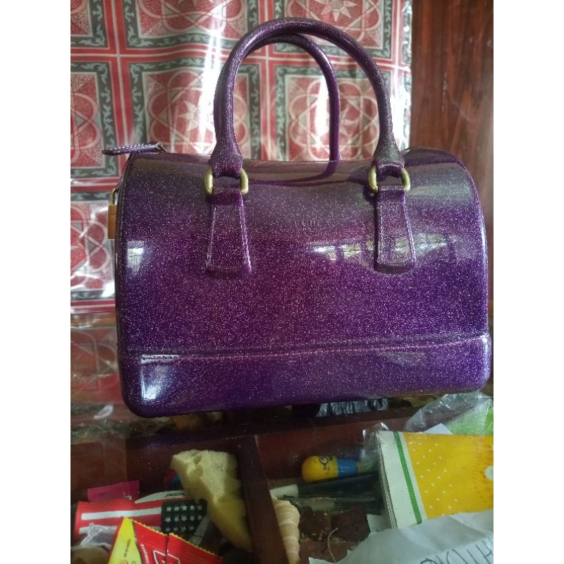 preloved bag Furla Glitter purple
