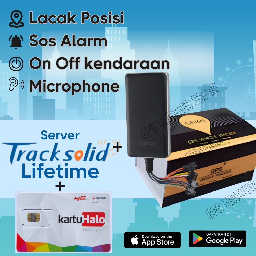 KODE M79W GPS Tracker mobil GT6N  Server Tracksolid Lifetime
